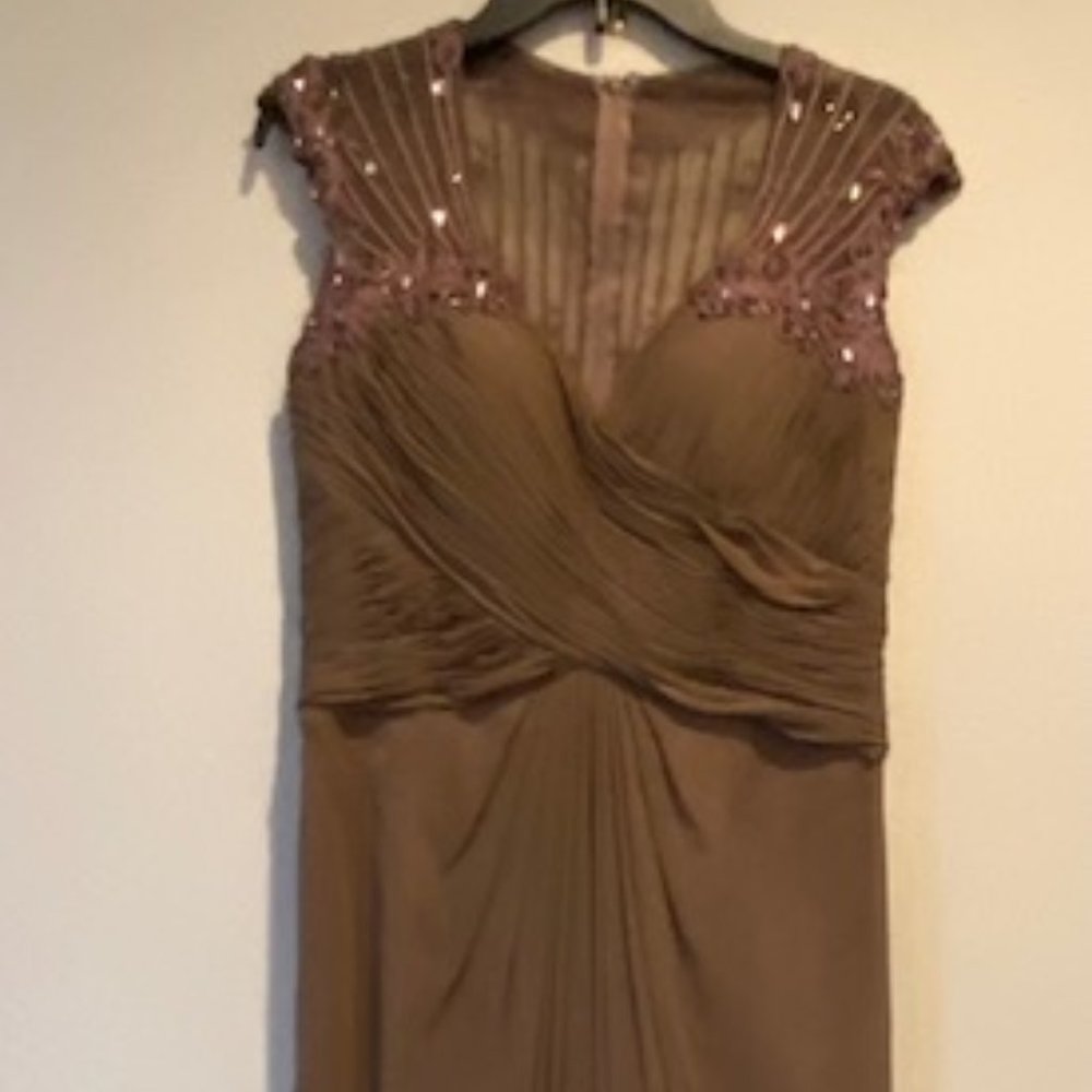 Gorgeous formal gown in rich mocha